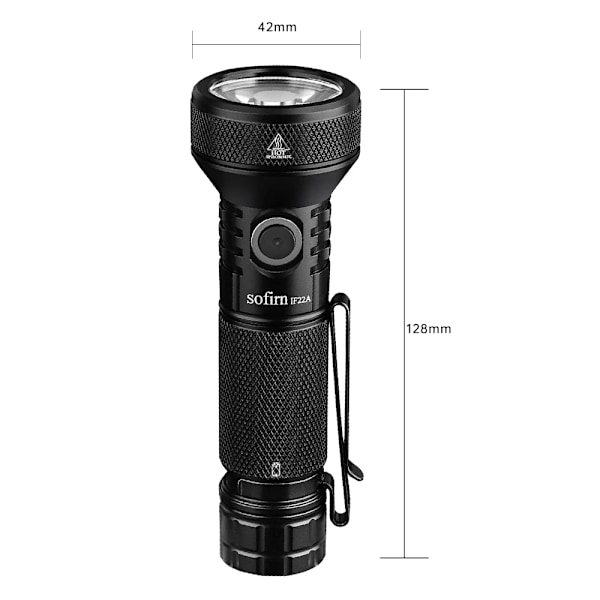 LED Ficklampa 21700 USB C 3A SFT40 2100lm 680M Kast Uppladdningsbar Kraftfull Reverse Laddning Fickla Utomhus