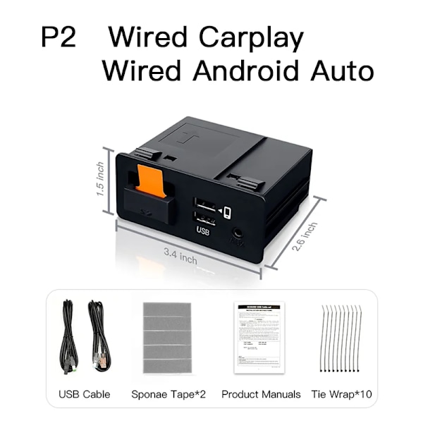 Ny Oppgradering Apple CarPlay Android Auto USB Adapter Hub