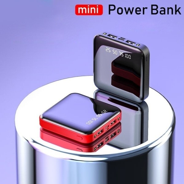 Mini Portable Power Bank Digital Display Ekstern Batteri Oplader med Dual USB Hurtig Opladning