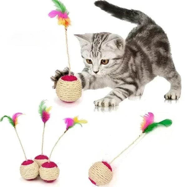 Cat Toy Sisal Krapa Bol Träning Interaktiv leksak