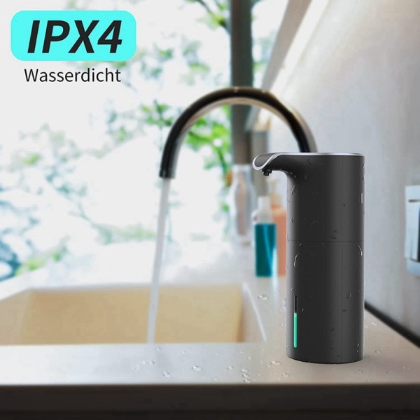 Automatisk Sæbe Dispenser Sort,  Skum Sæbe Dispenser Genopladelig Ikke-kontakt Automatisk Sæbe Dispenser