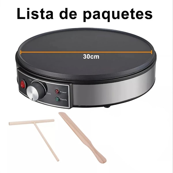 Crepe Maker Machine Pancake Machine Med Non-stick Grill Smet Spreader Crepes Maker 1000W Kök Matlagningsverktyg