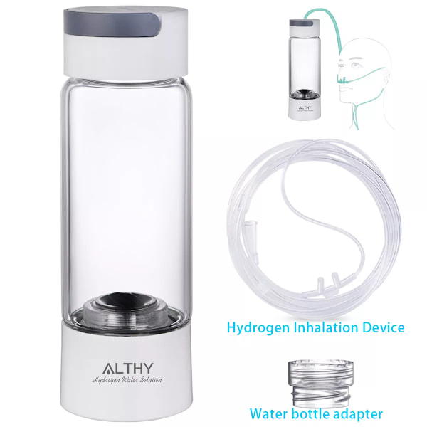 Hydrogen Rik Vann Generator Flaske - Glass Kopphus - DuPont SPE & PEM Dobbeltkammer Maker Ionizer