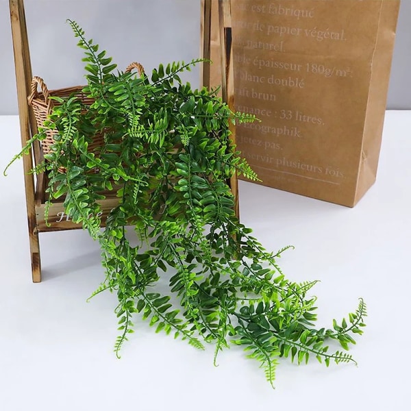 90 cm persisk bregne blade vinstokke hjem værelse indretning hængende kunstig plante plastik blade