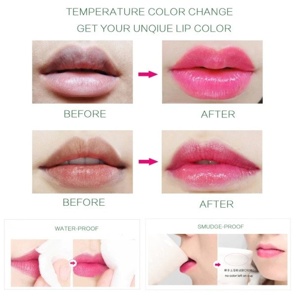 99% Aloe vera gel Läppstift Gloss Färg Färgande Fuktkräm Anti-torkande Avsaltning Finkorn Läpp Blam
