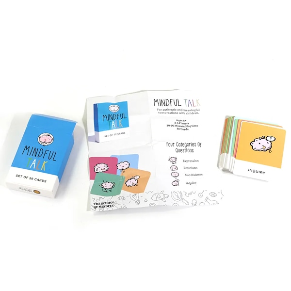 Mindfulness Talk Card Game The School of Mindfulness Mindfulness Spill for Barn Mindful Talk Cards