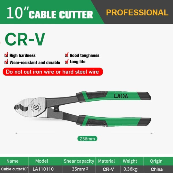 Kabel Cutter CR-V Crimping Tång Bult Skärning Elektrisk Tråd Avskiljare Kombination Multifunktion Handverktyg
