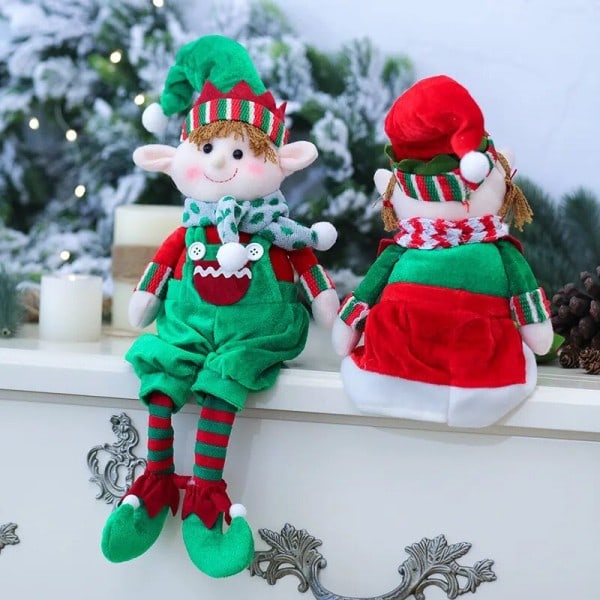 Jul pynt plysj alv dukke pynt gutter jenter nisser leketøy dukke til nytt år hjem juletre