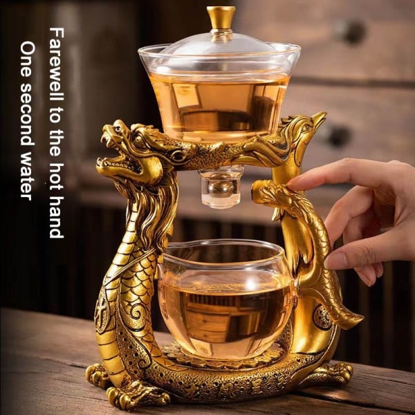 Kreativ Dragon Glas Tekande Magnetisk Diversion Roterende Dæk Skål Vand Te kop