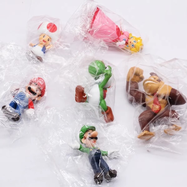 Mario Bros PVC Action Figuuri lelut nuket malli Luigi Yoshi Donkey Kong sieni