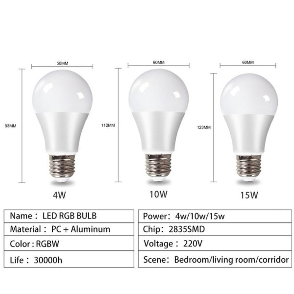 E27 LED RGB lamppu kohdevalo polttimo kaukosäädin ohjaus LEd polttimo