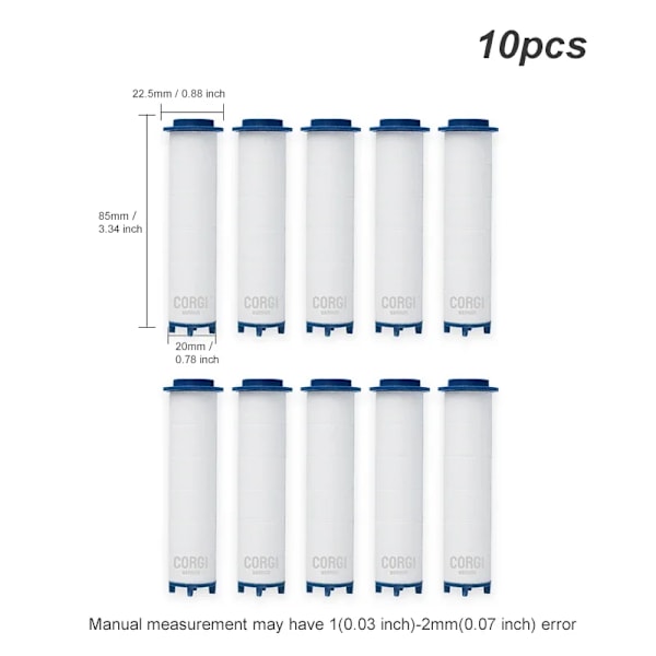 Ersättning Dusch Huvud Bomull Filter Set Vatten Rening 8,5cm 3,34tum Längd