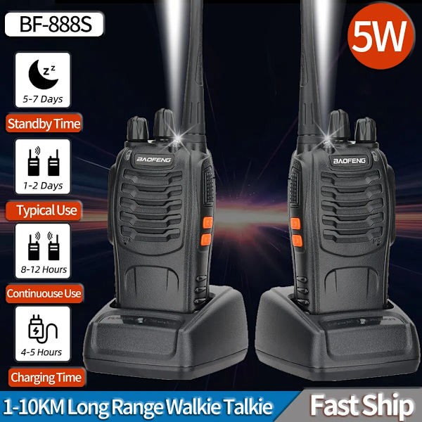 2 kpl  Walkie talkie UHF 400 470MHz 888s pitkä kantama kaksi tie Ham radiot lähetin metsästys hotelli