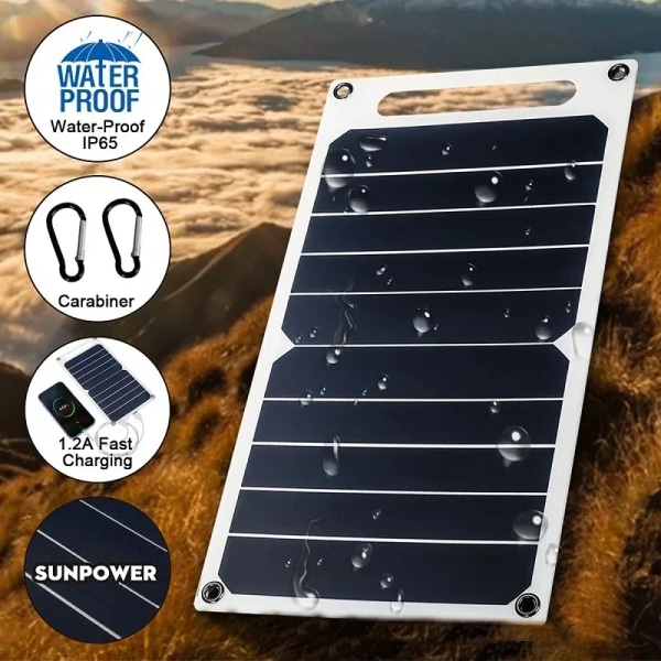 30W Solar panel Med USB Vanntett Utendørs Turing Og Camping Bærbar Batteri Mobil Telefon Lading Bank Lade Panel 6,8V