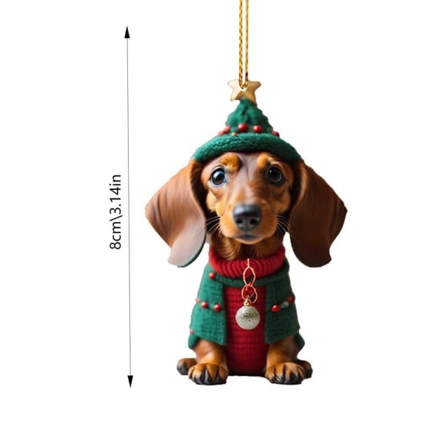 Jul træ hængende pynt gravhund hund formede vedhæng til hjem julepynt