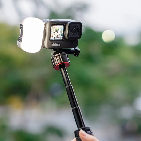 MT-09 Utdragbar Selfie Stick för GoPro Hero 11 10 9 8 7 6 Bärbar Vlogg Stativ Mini Action Kamera Tillbehör