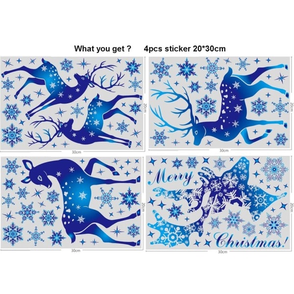 Jul Vindu Klistremerker Vegg Klistremerke Xmas Dekaler Jule pynt For Hjem