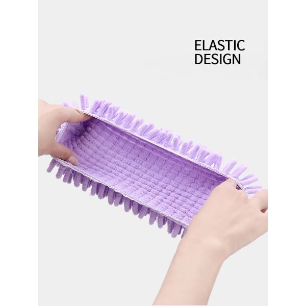 2 stykker Chenille moppe tøfler støv fjernelse fod sokker moppe hætte multifunktionelt gulv rengøring doven sko cover støv samler