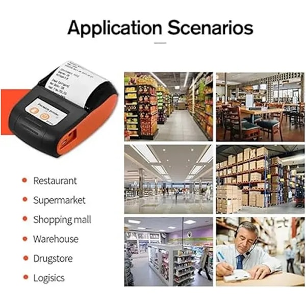 Mini lämpö kuitti POS tulostin langaton Bluetooth 58mm kannettava lippu lasku IOS Android lasku liiketoiminta vähittäiskauppa 3 rullalla