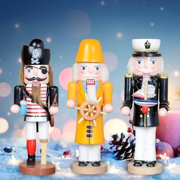 Pirat Trä Nötknäppare Soldat Jul dekorationer