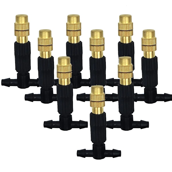 20 Meter Utomhus Imma Kylning Trädgård Bevattning Bevattning 1/4'' Mässing Atomizer munstycken 4/7mm Slang för uteplats växthus