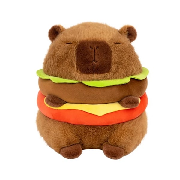 Hamburg Capybara Plysch Toy Fluffy Kawaii Plushie Doll Simulering Capibara Anime Söt Stuffed Djur Mjuk Plysch Leksaker