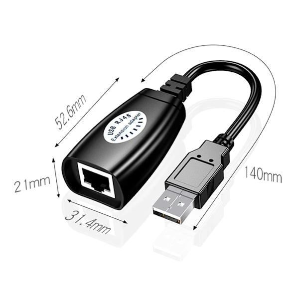 2 kpl USB RJ45 LAN kaapeli jatko sovitin jatkolaite Over Cat5 RJ45 Cat6 Patch johto