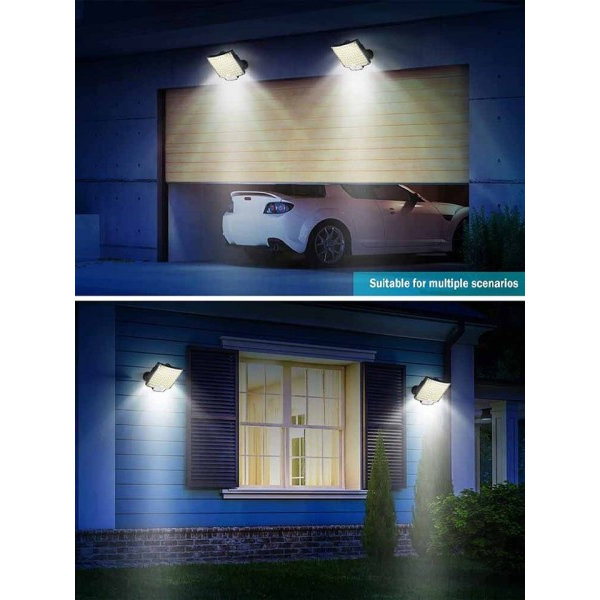 Utendørs Super Lys Vegg Lampe med Bevegelse Sensor Fjernkontroll Kontroll Vanntett Gårdsplass Garasje Belysning