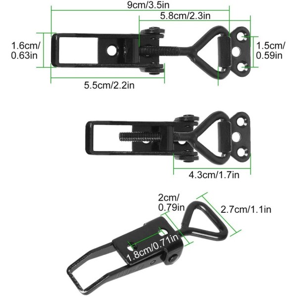 4st toggle spärr spärr vipp klämma justerbar skåp boxar spak handtag lås