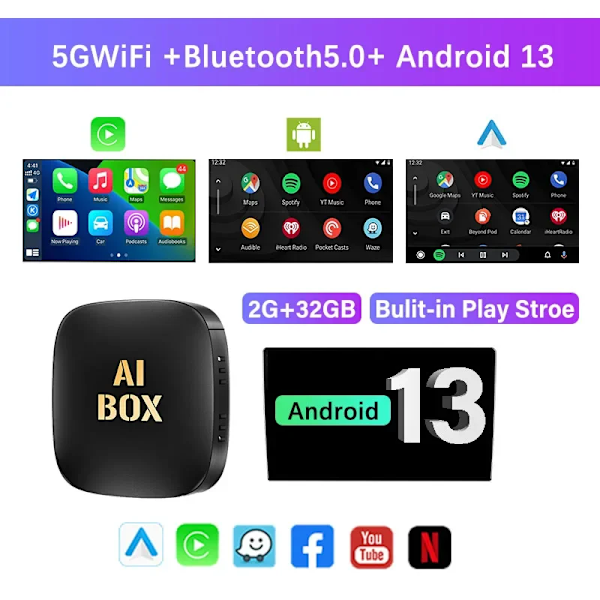 Android 13 CarPlay Smart Ai Box Android Wireless CarPlay