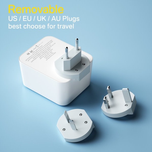 40W USB Vegg lader 4 Port Med LED skjerm
