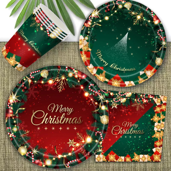God jul fest servietter kopper tallerkener duk julefest pynt