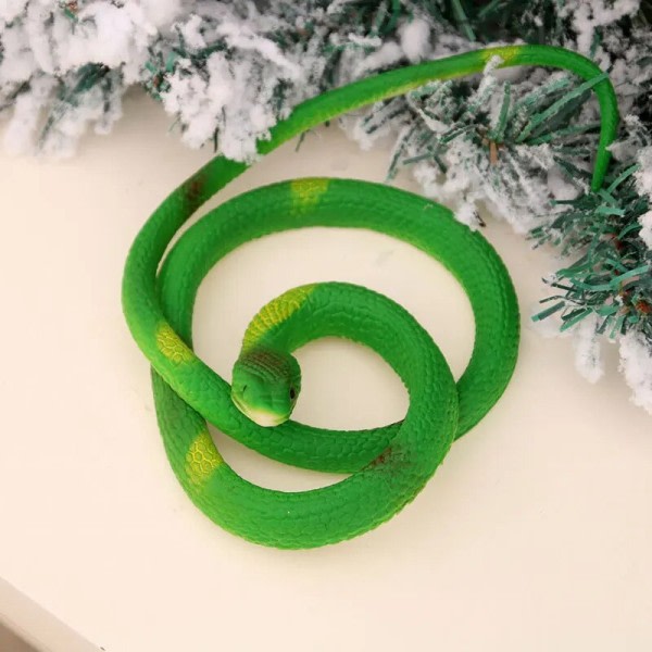 Huijaus simuloitu käärme kumi käärme hauska lelu pyöreä päällinen käärme pehmeä kumi simuloitu lelu