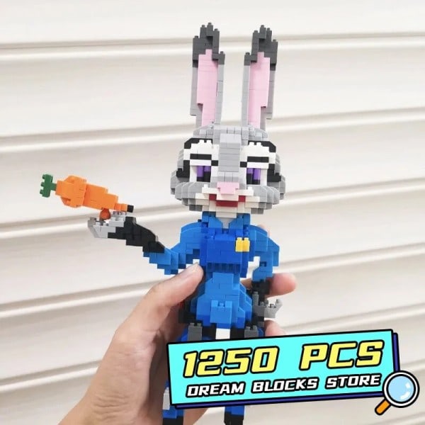 Anime Judy Nick Micro Building Blocks Tecknad film Zootropolis Diamond Bircks Modell Räv Kanin Leksaker