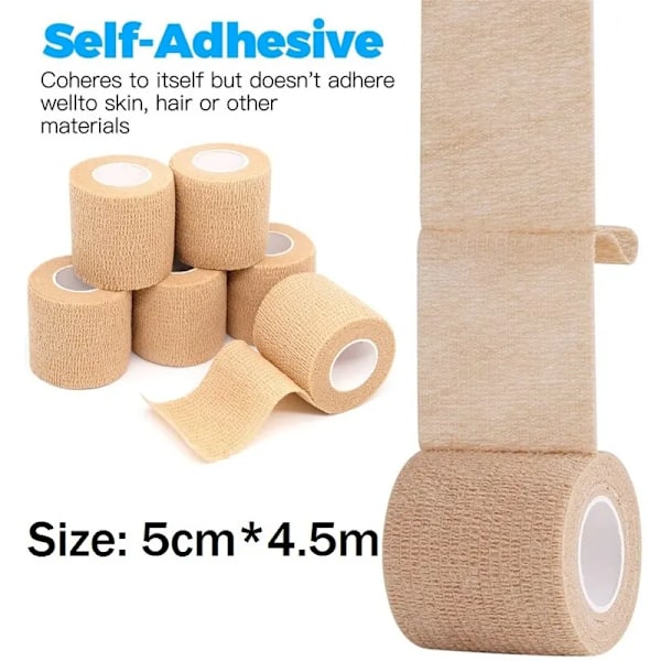 3 kpl Kertakäyttö Itse kiinnittyvä Elastinen Side 5cm*4.5m Kahva Putku kiristys Tatuointi Tarvikkeet