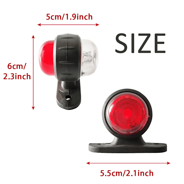 4 pieces 12v-24v universal lastbil trailer bag lys side markering blink lys lampe små lygter kant lys signal lys