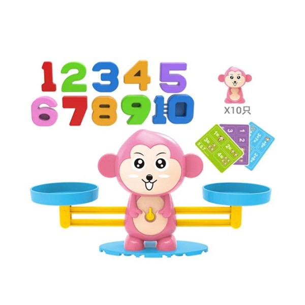 Monkey Balans Baby Montessori Educational Spel  Nummer Toy Educational Learning Leksaker