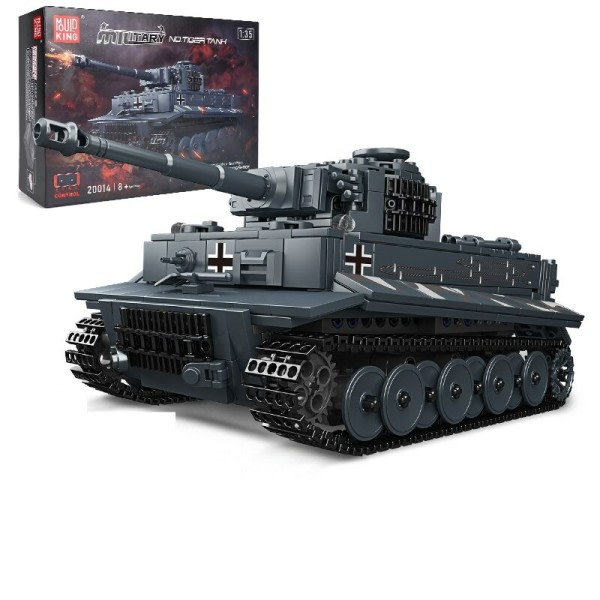 Motoriserad Tiger Tank Modell Montering Teknisk Bil Byggnad Block