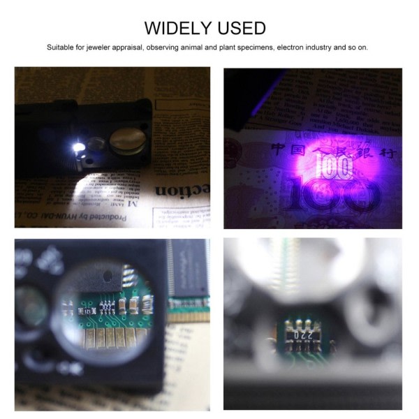Trekk-type smykker forstørrelsesglass mini lomme hånd forstørrelsesglass portabelt mikroskop lupe optisk linse verktøy
