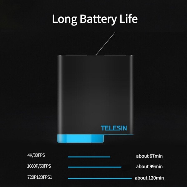 1220mAh 3pakkaus akku 3 paikkaa LED valo akku laturi tallennus laatikko tyyppi C kaapeli