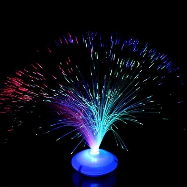 Färgglad LED Fiber Nattljus Lampa Romantisk Liten Natt Ljus Färgglad Blinkande Ljus