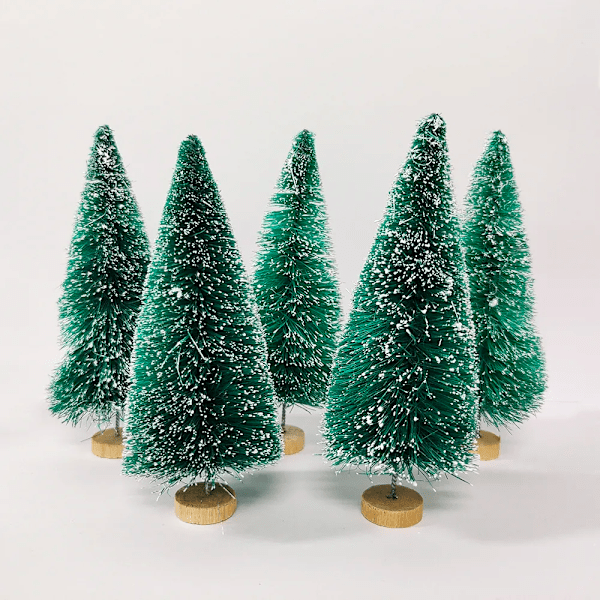 Mini jul träd plast konstgjord jul träd prydnad