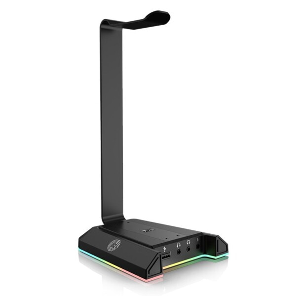 Gaming Headset stand med 7.1 Surround/2 USB og 3.5mm Ports RGB Hovedtelefoner Holder til Gamer