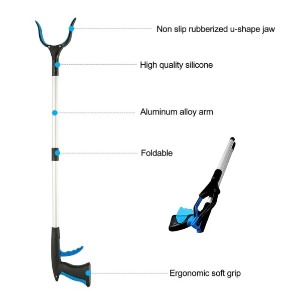 Vikbar Skull Reachers Pickers Pick Up Verktyg Gripper Förlängare Grabber Picker Hamfällbar Sop Pick Up Verktyg