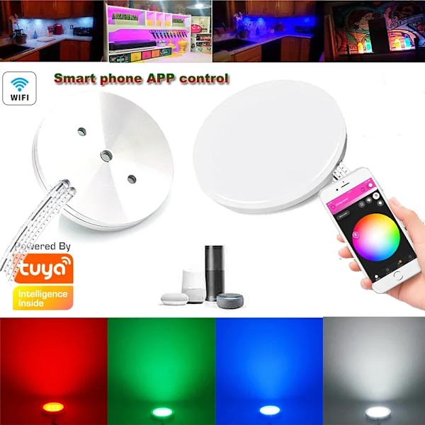 Aluminium Tuya Wifi Kontroll RGB LED Under skap belysning