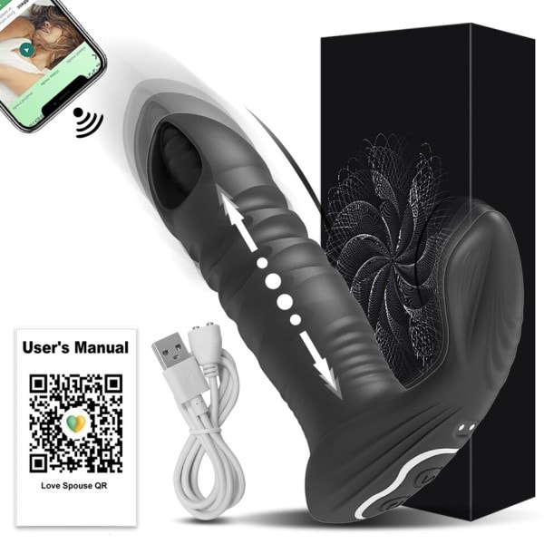 Bluetooth APP Kontrollerad Vibrator Kvinna Trådlös Thrusting Dildo G Punkt massagerare