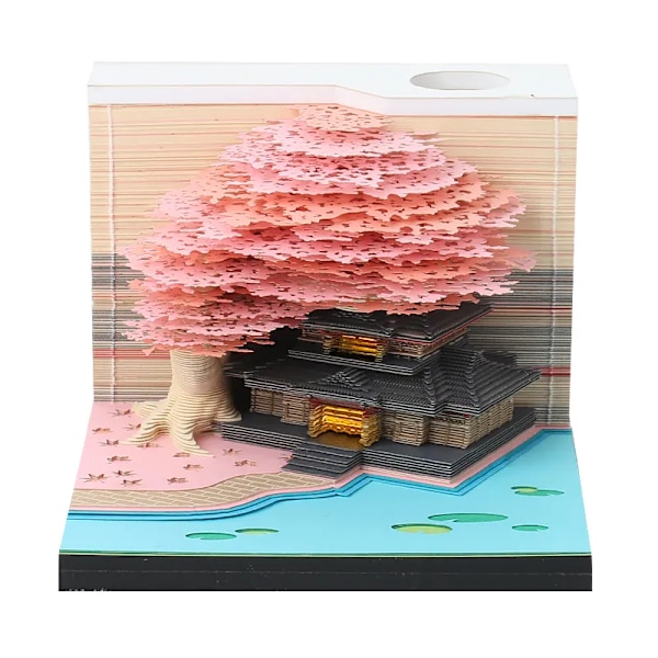 3D Anteckningsblock Grönt Treehouse Kalender Memo Pad Block Anteckningar Kontor Papper Anteckningar Jul Födelsedag presenter