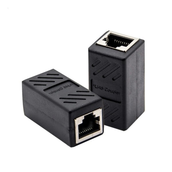 2 stykker RJ45 stik Netværk extender Ethernet Kabel RJ45 extender adapter Gigabit interface Hun til hun netværk stik