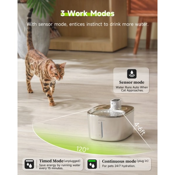 Trådløs Katt Vann fontene Auto sensor drikke fontene for katter hund drikker kjæledyr vann dispenser tilbehør