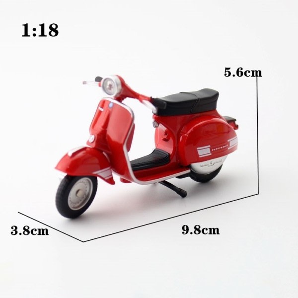 1:18 Skala 1976 Vespa 200 Rally Diecast Model Bil